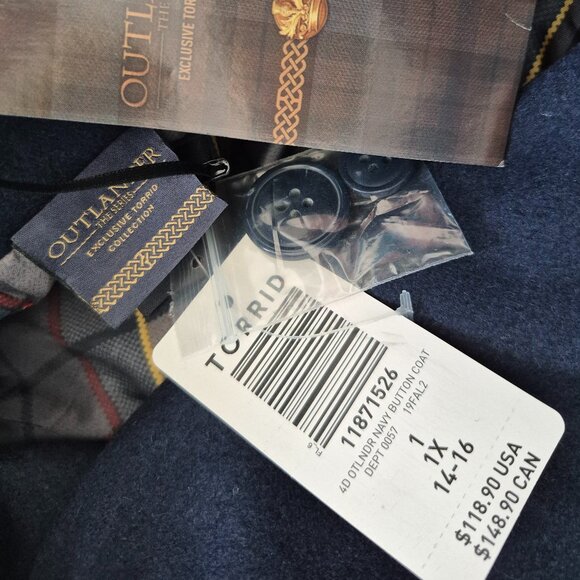 Outlander women's trench coat (size 14-16/Torrid 1) NWT - Picture 4 of 4